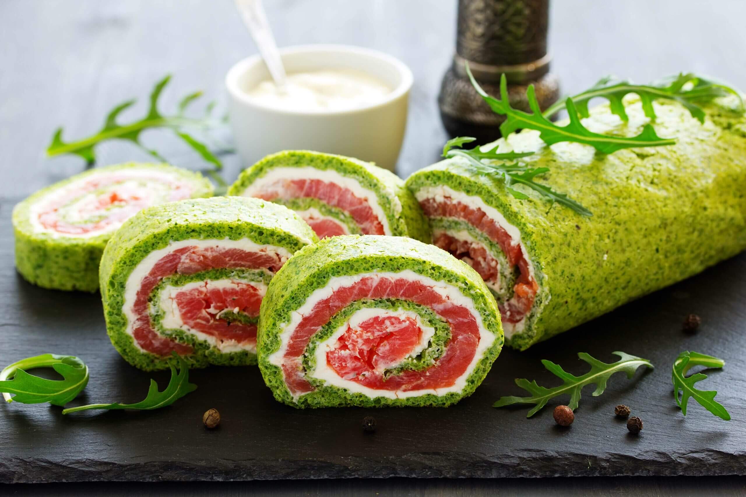 Rolada  szpinakowa z łososiem